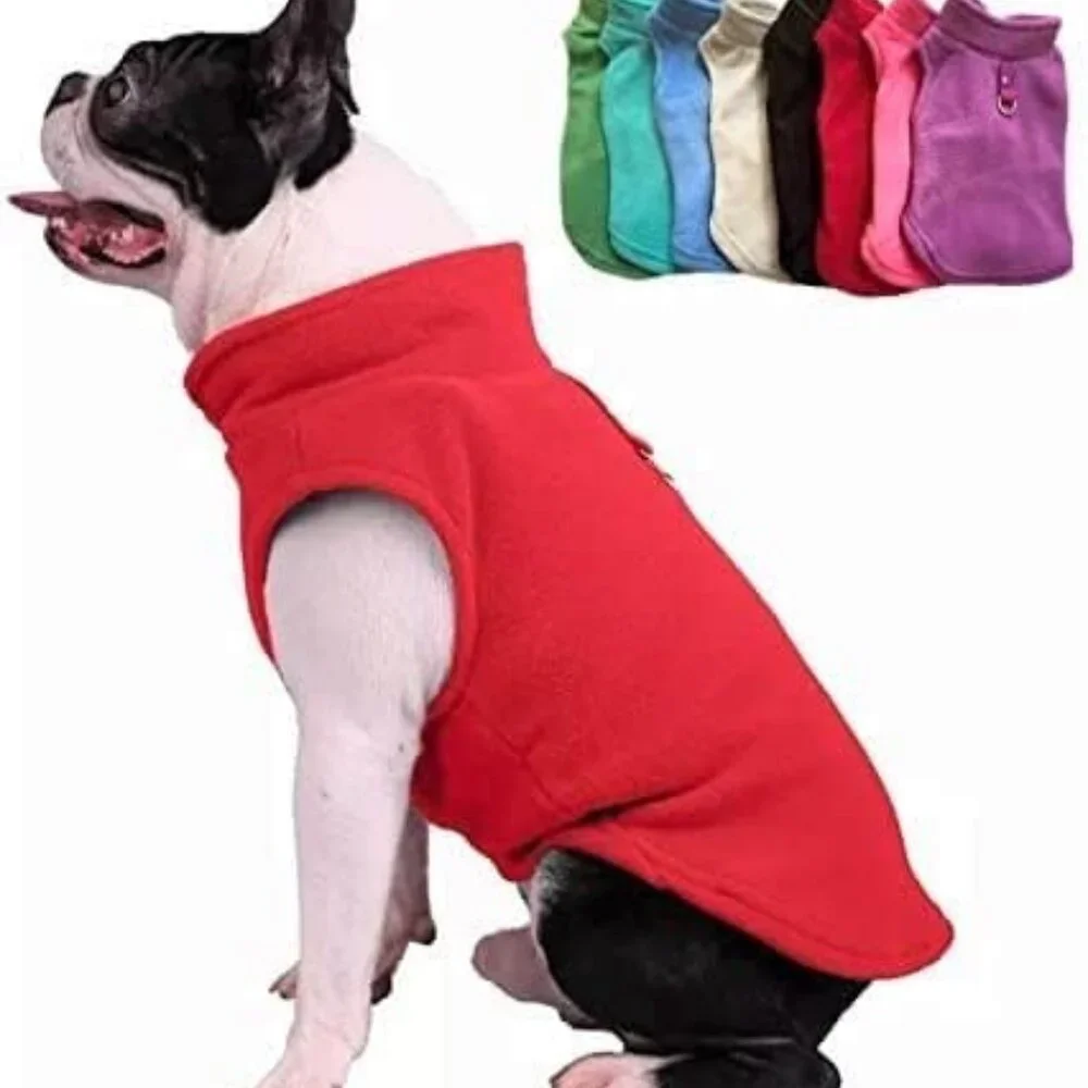 JACKO & CO - Fleece Vest Dog Sweater with Leash Ring